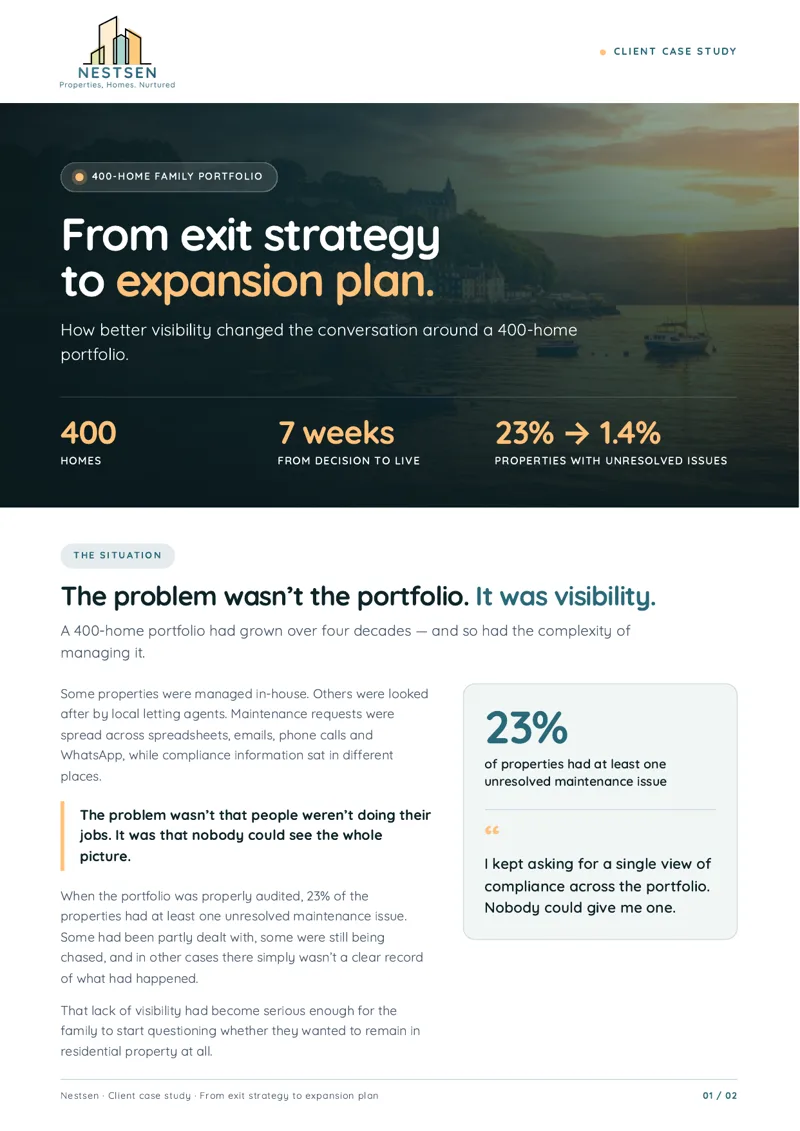 Cover of the Nestsen case study: From exit strategy to expansion plan